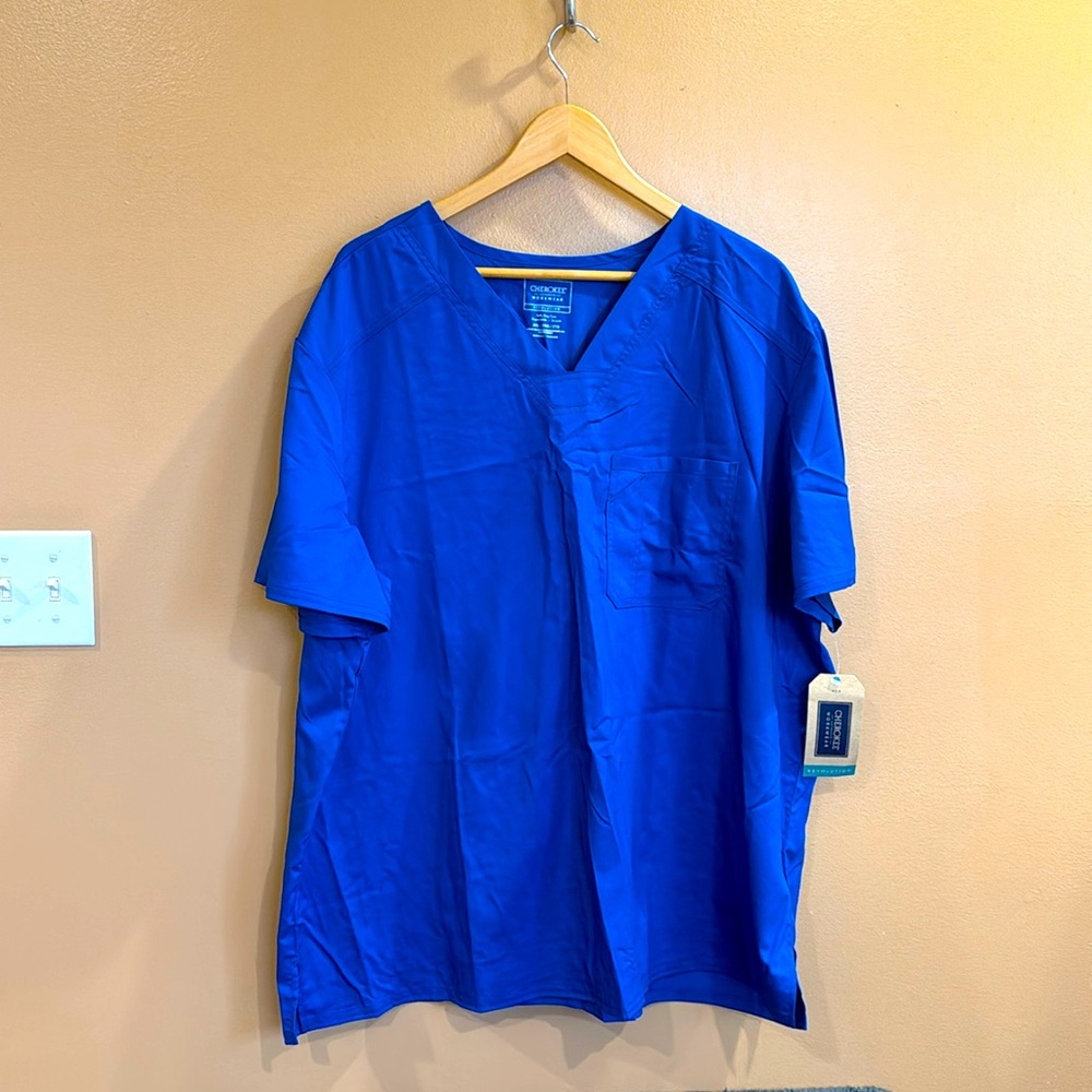 Men’s Cherokee Scrub Top 2XL - Royal Blue - NWT